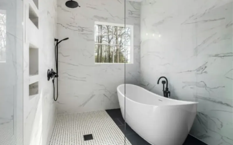 Finished luxury bathroom remodel in Garden City, NY 11530