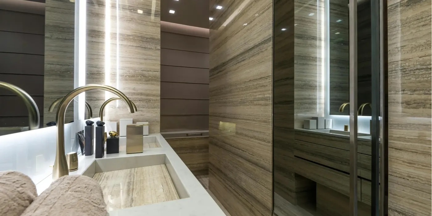 Clean and elegant bathroom renovation in Garden City NY